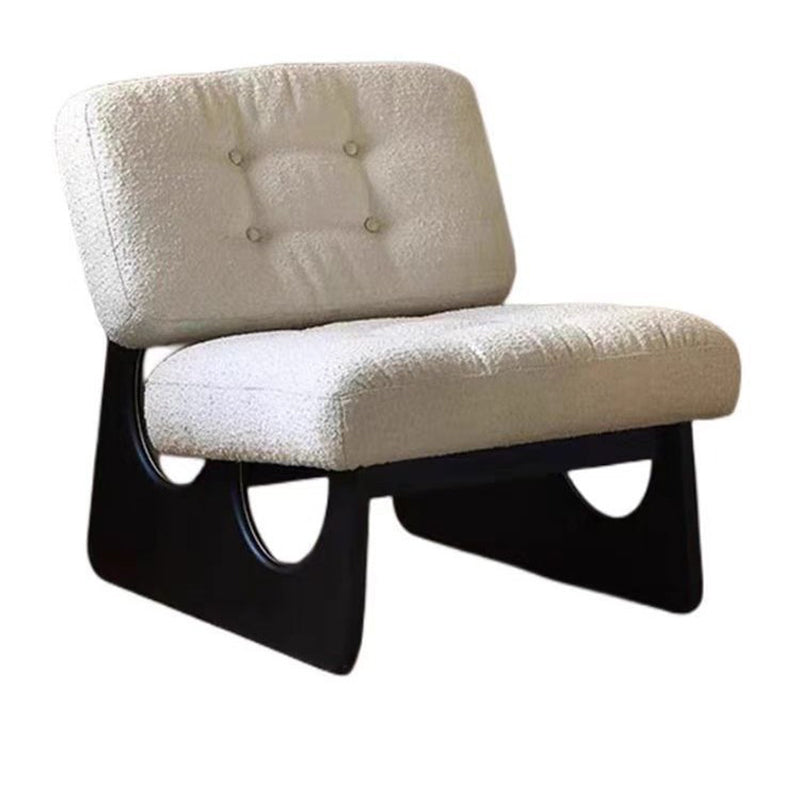 Retro Leather Wood Accent Chair