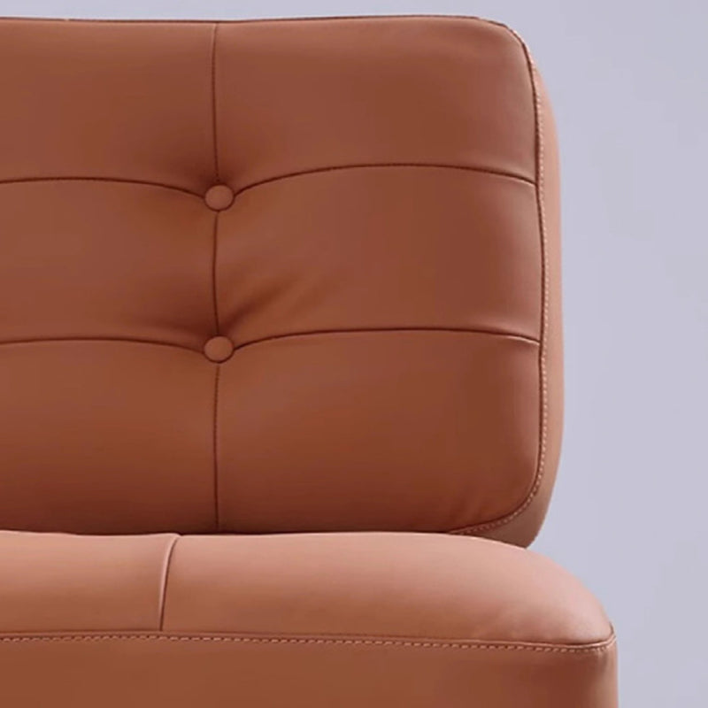 Retro Leather Wood Accent Chair