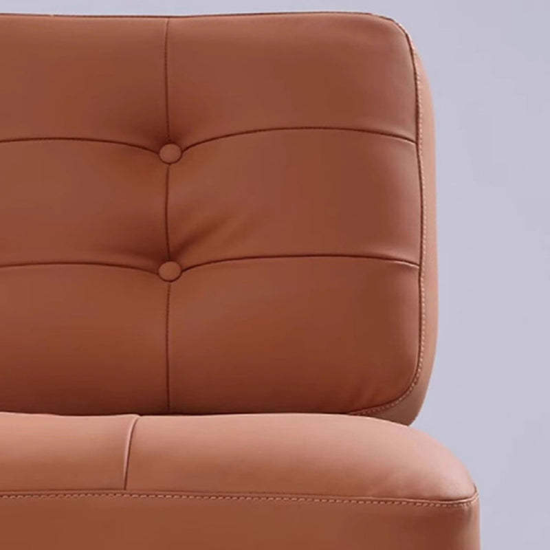 Retro Leather Wood Accent Chair