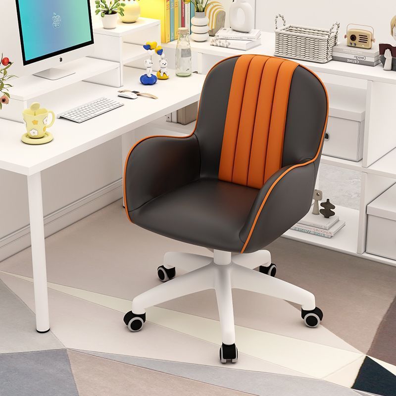 Coastal PU Leather Nylon Desk Chair — D