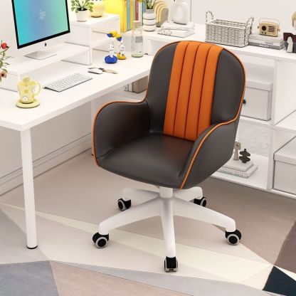 Coastal PU Leather Nylon Desk Chair — D
