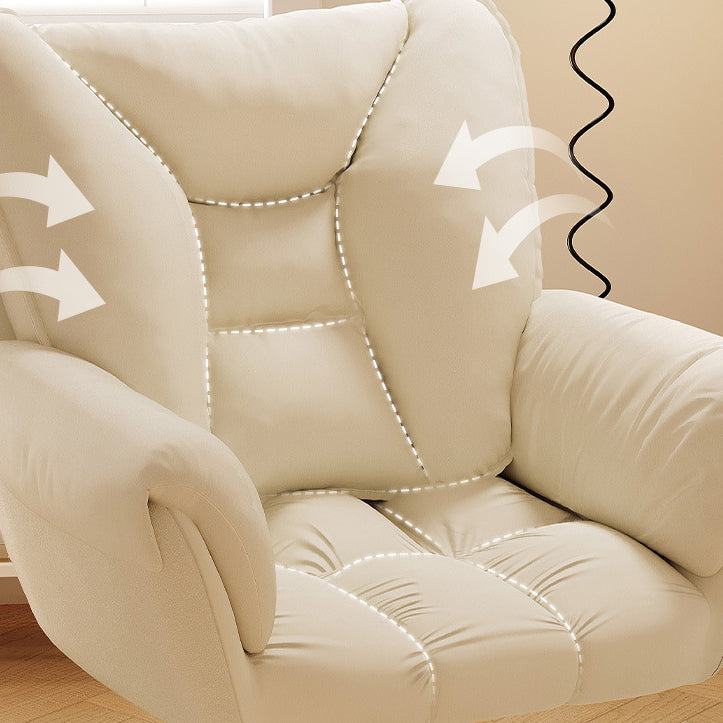 Coastal High Elastic Nylon Desk Chair — White + Gray