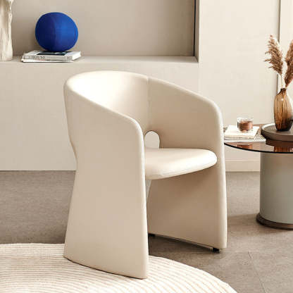 Eclectic Wraparound Velvet Wood Dining Chair
