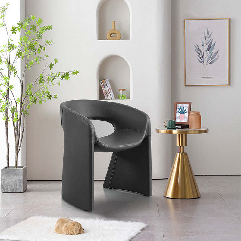 Eclectic Wraparound Velvet Wood Dining Chair