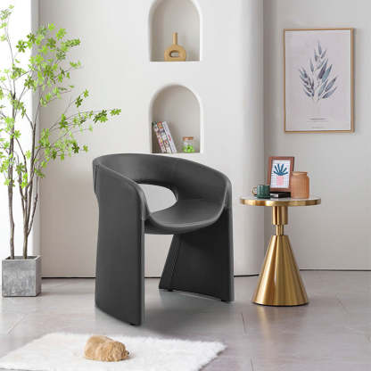 Eclectic Wraparound Velvet Wood Dining Chair