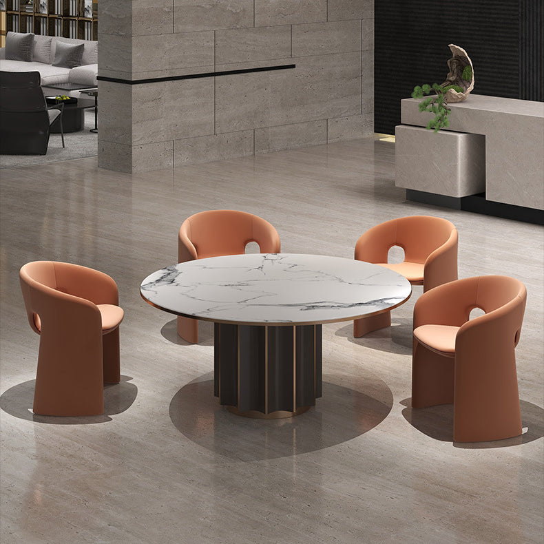 Eclectic Wraparound Velvet Wood Dining Chair