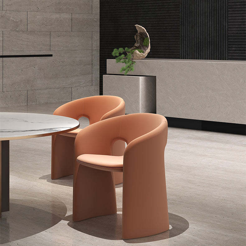 Eclectic Wraparound Velvet Wood Dining Chair — Gray