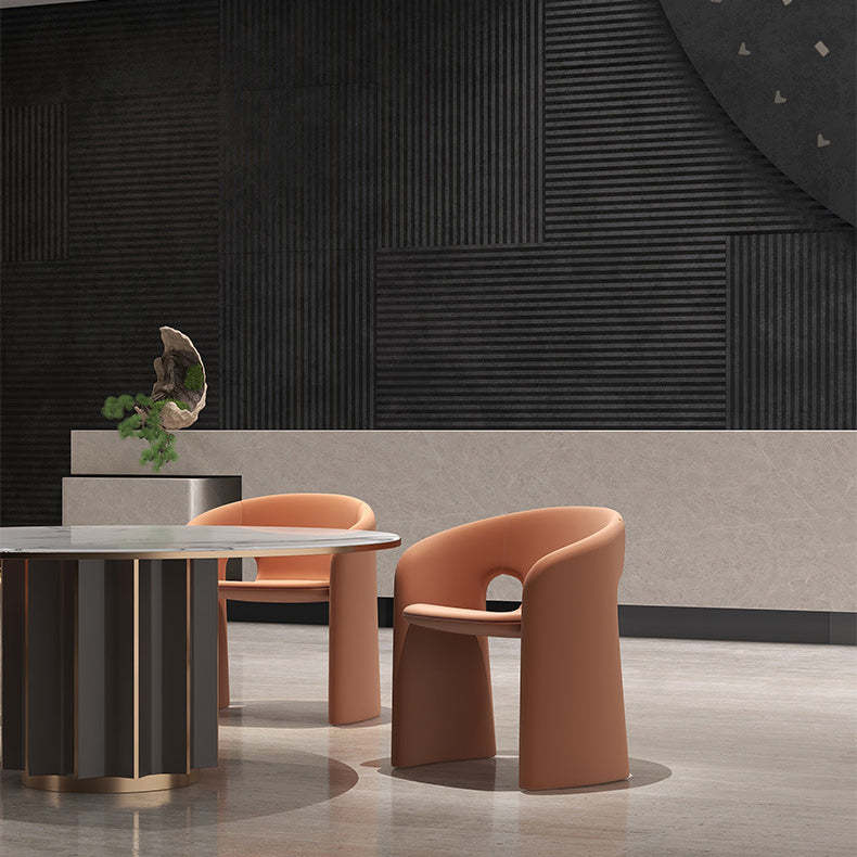 Eclectic Wraparound Velvet Wood Dining Chair