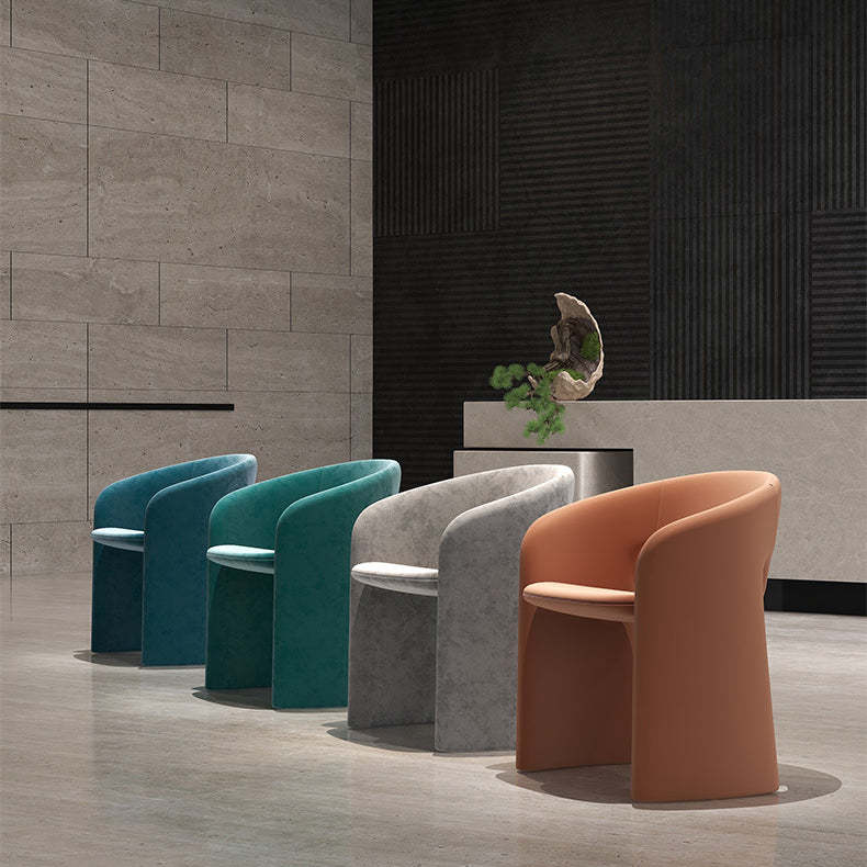 Eclectic Wraparound Velvet Wood Dining Chair