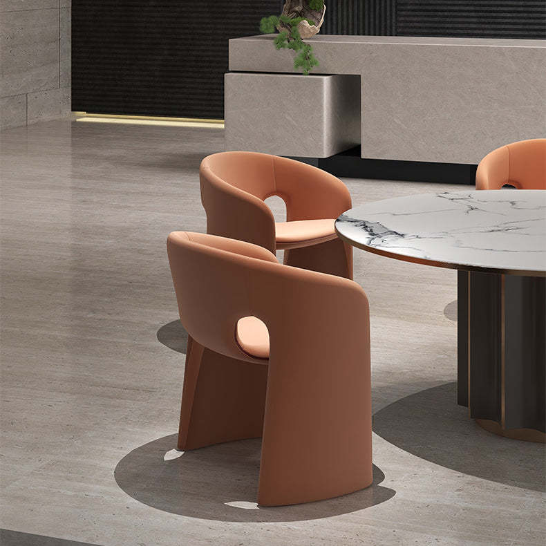 Eclectic Wraparound Velvet Wood Dining Chair