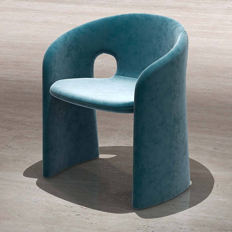 Eclectic Wraparound Velvet Wood Dining Chair