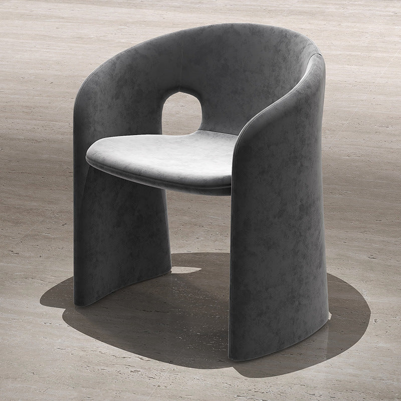 Eclectic Wraparound Velvet Wood Dining Chair