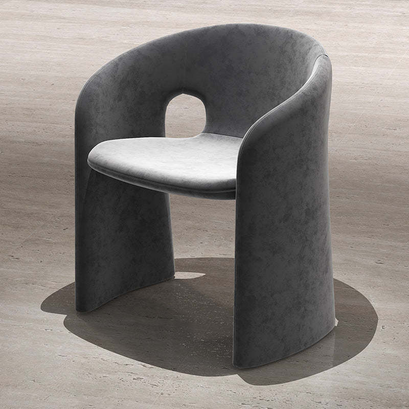 Eclectic Wraparound Velvet Wood Dining Chair