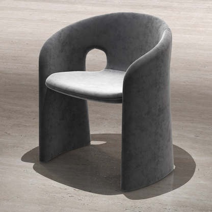 Eclectic Wraparound Velvet Wood Dining Chair