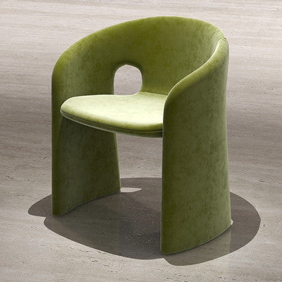 Eclectic Wraparound Velvet Wood Dining Chair