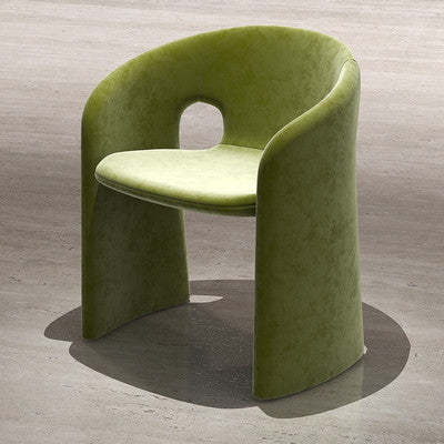 Eclectic Wraparound Velvet Wood Dining Chair