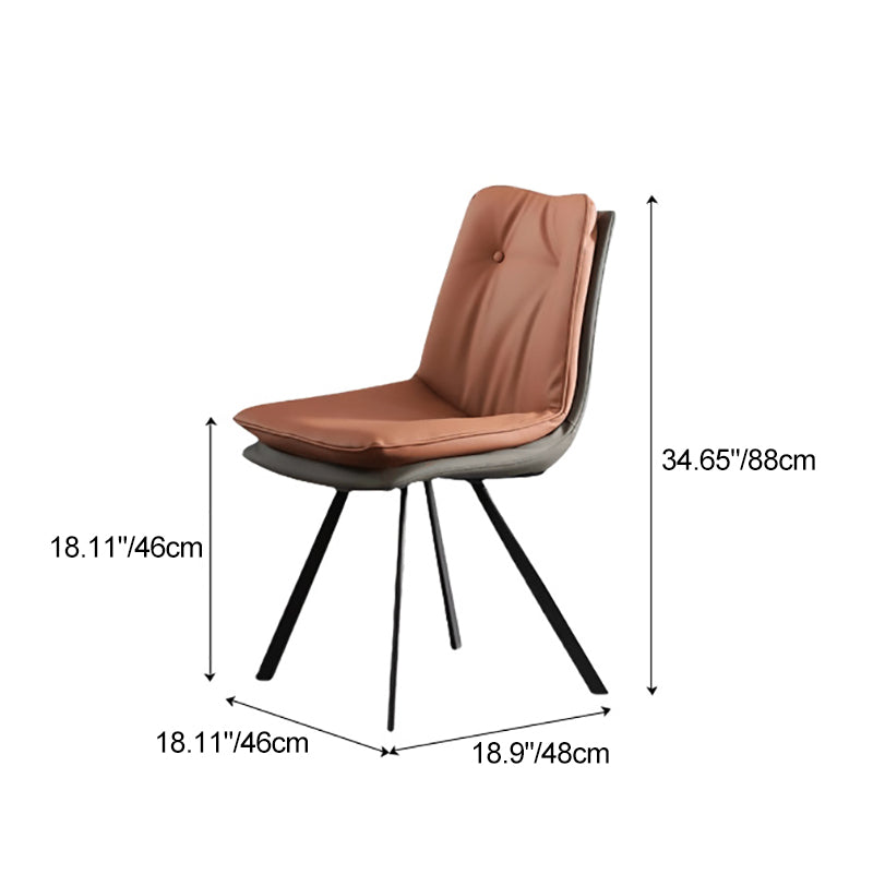 Modern Microfiber Leather Carbon Steel Dining Chair