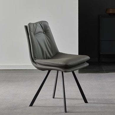Modern Microfiber Leather Carbon Steel Dining Chair — White