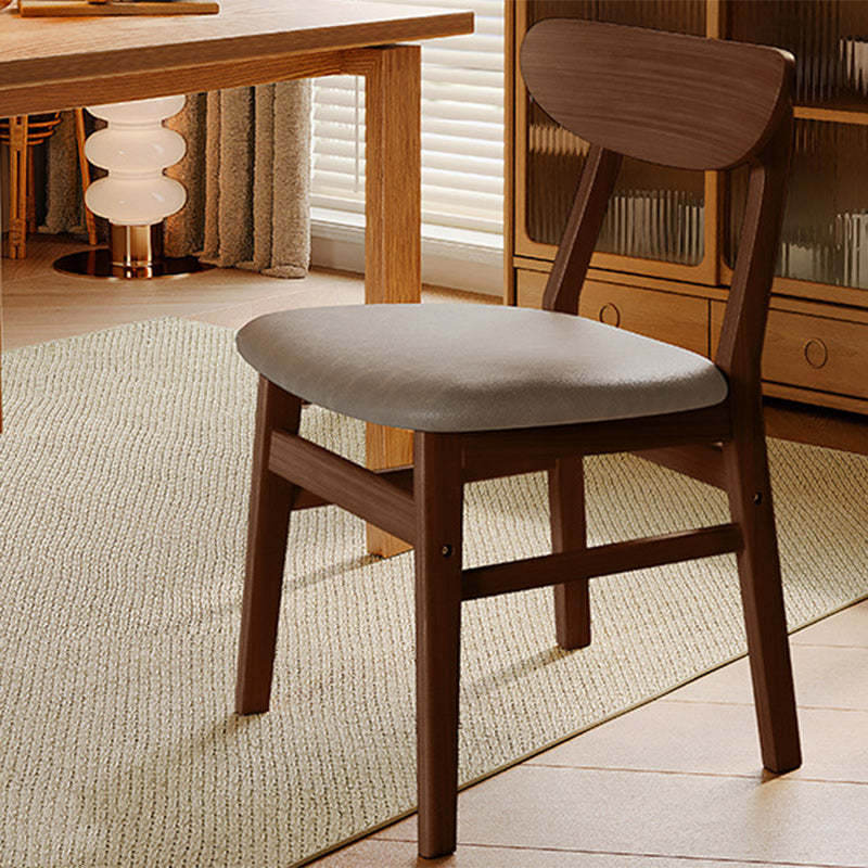 Minimalist Cushion Leather Wood Dining Chair