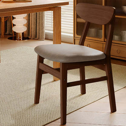 Minimalist Cushion Leather Wood Dining Chair