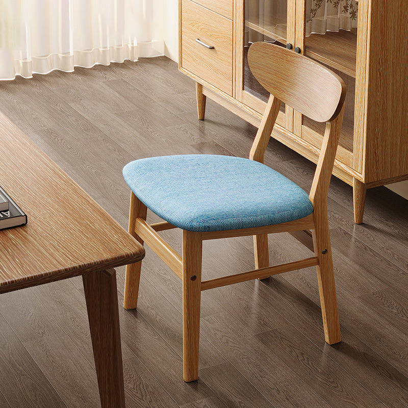Minimalist Cushion Leather Wood Dining Chair