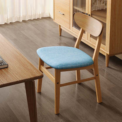 Minimalist Cushion Leather Wood Dining Chair