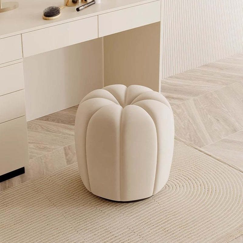 Minimalist Pumpkin Round Wood Vanity Stool