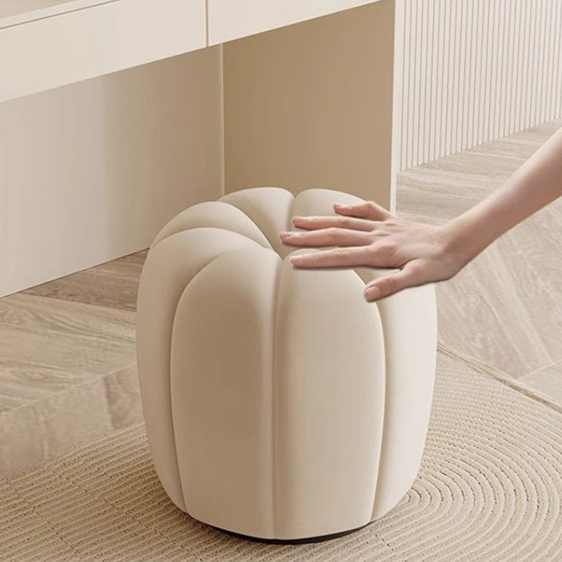 Minimalist Pumpkin Round Wood Vanity Stool