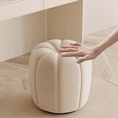 Minimalist Pumpkin Round Wood Vanity Stool