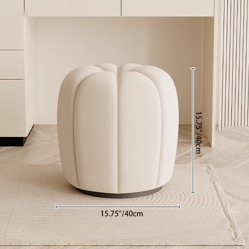 Minimalist Pumpkin Round Wood Vanity Stool