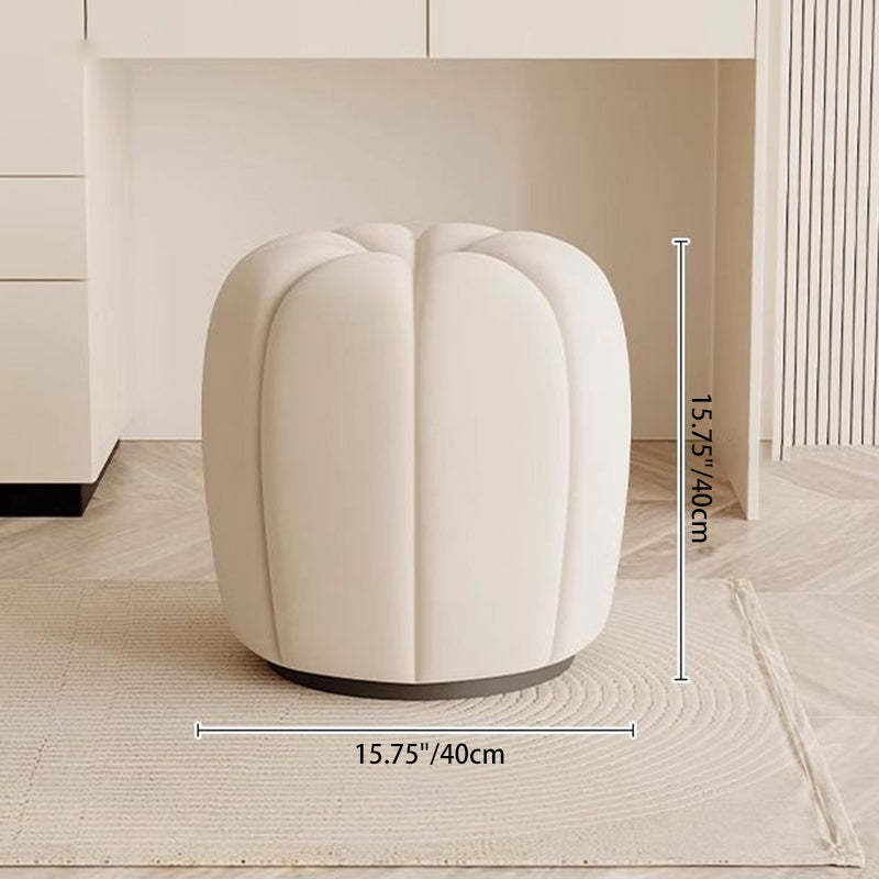 Minimalist Pumpkin Round Wood Vanity Stool