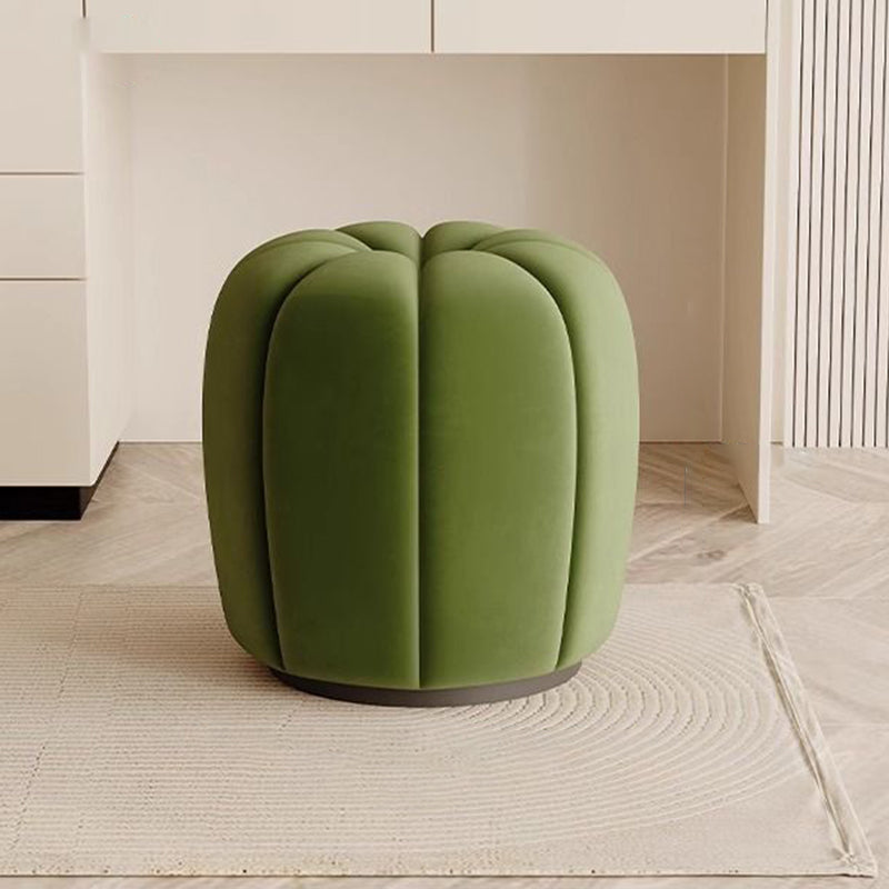 Minimalist Pumpkin Round Wood Vanity Stool