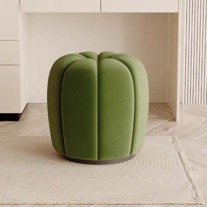 Minimalist Pumpkin Round Wood Vanity Stool