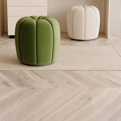 Minimalist Pumpkin Round Wood Vanity Stool