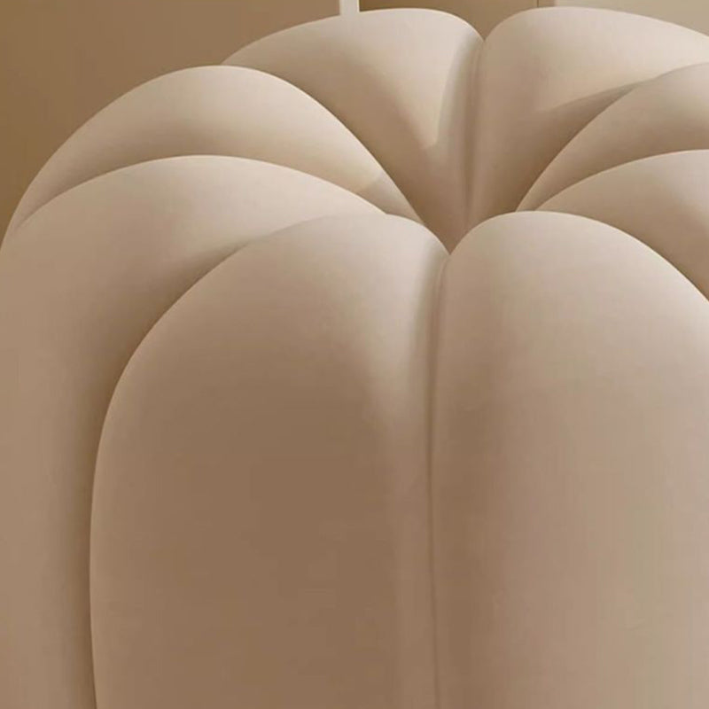 Minimalist Pumpkin Round Wood Vanity Stool