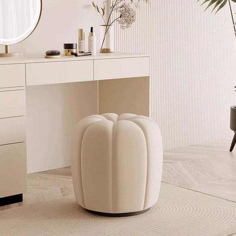 Minimalist Pumpkin Round Wood Vanity Stool
