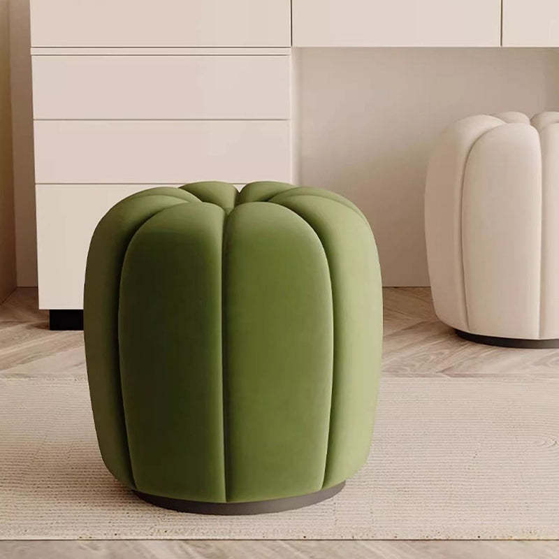 Minimalist Pumpkin Round Wood Vanity Stool