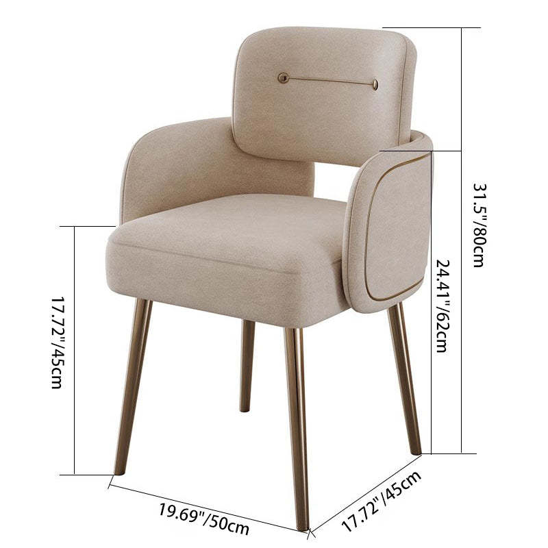 Mid-Century Semi-Circular Fabric Steel Dining Chair