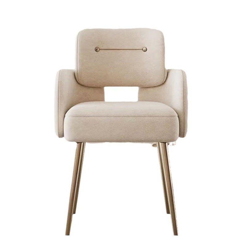 Mid-Century Semi-Circular Fabric Steel Dining Chair
