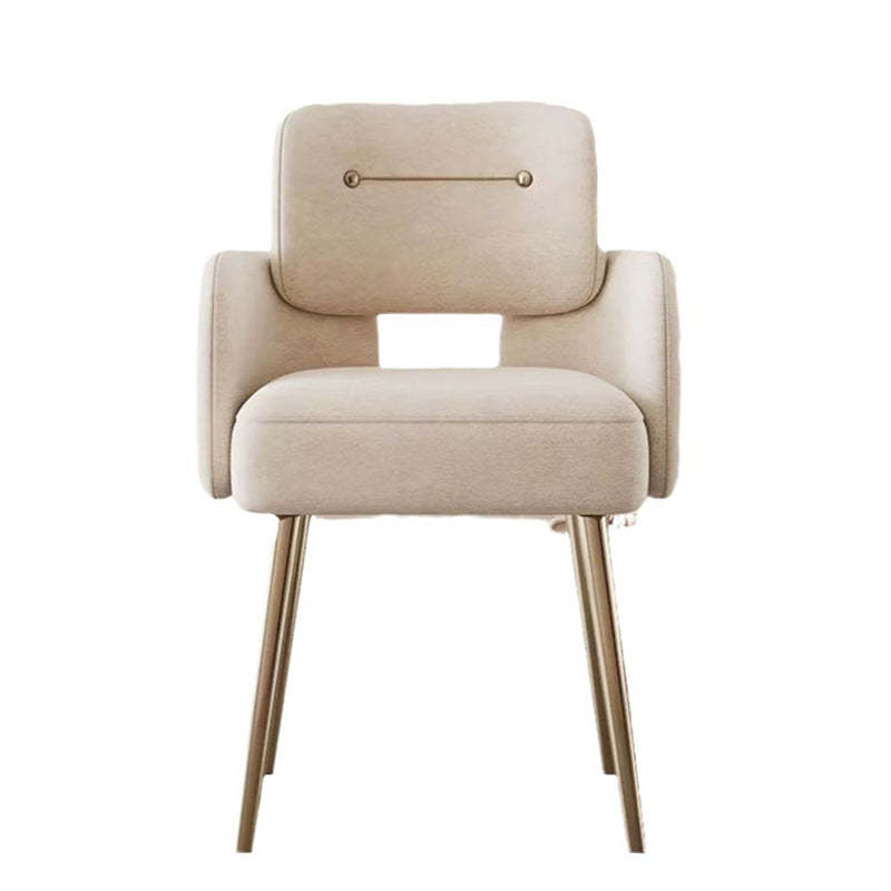 Mid-Century Semi-Circular Fabric Steel Dining Chair