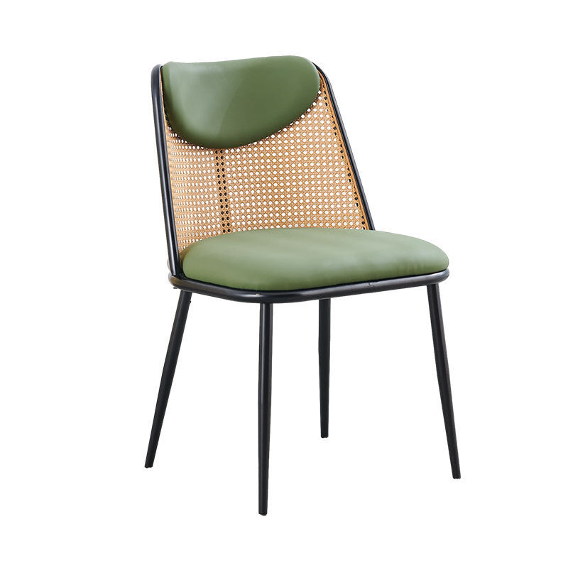 Coastal Trapezoid Leather Metal Chair
