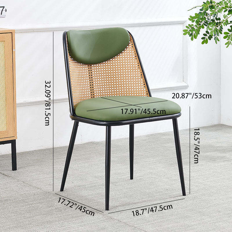Coastal Trapezoid Leather Metal Chair — Orange
