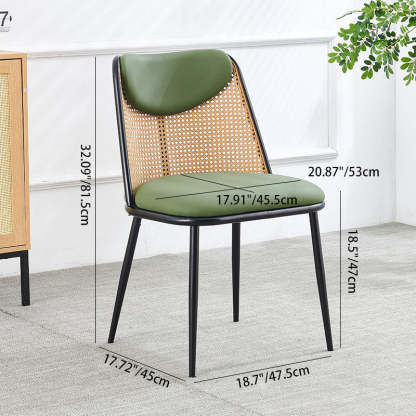Coastal Trapezoid Leather Metal Chair — Orange