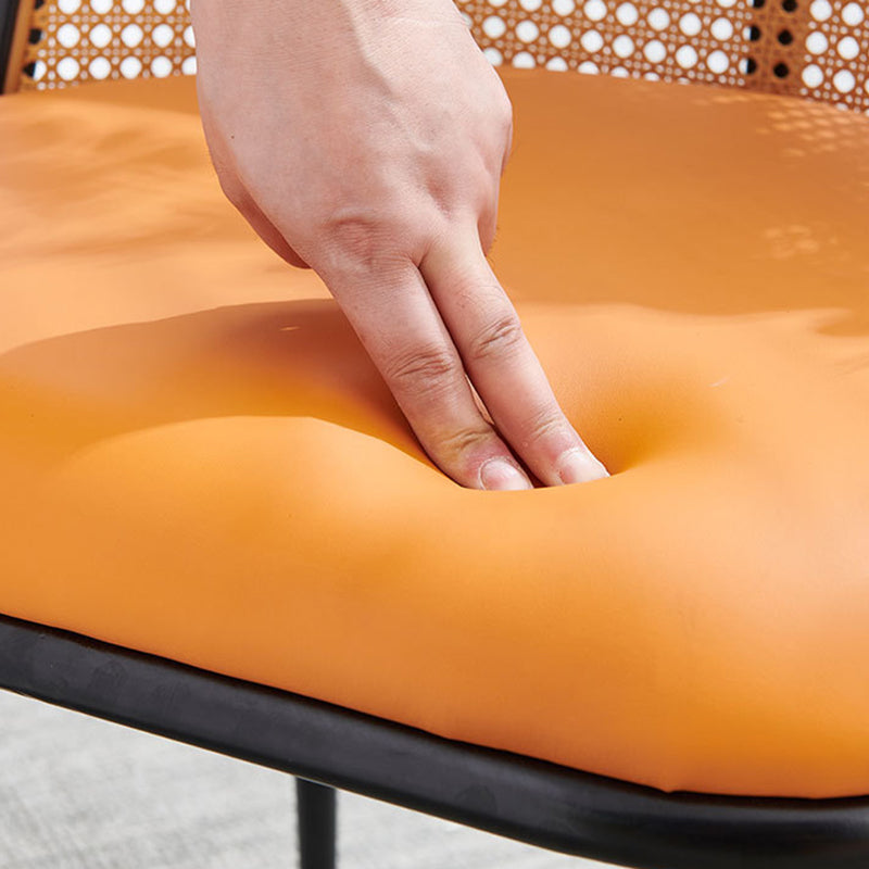 Coastal Trapezoid Leather Metal Chair