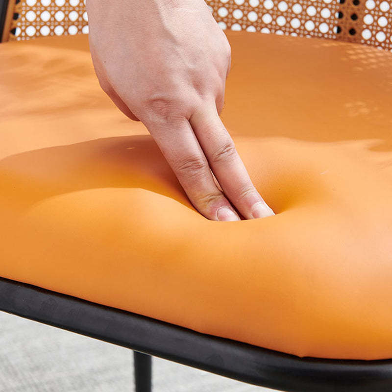 Coastal Trapezoid Leather Metal Chair