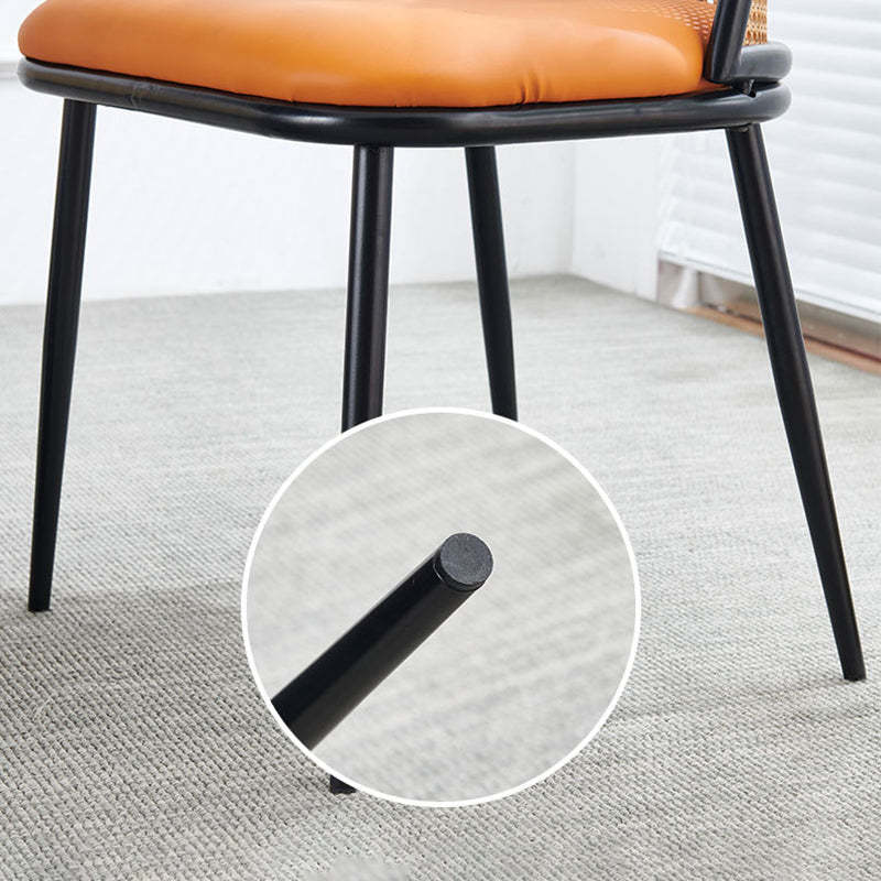 Coastal Trapezoid Leather Metal Chair