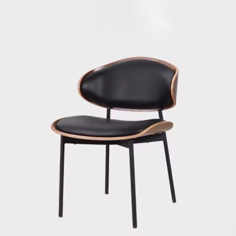 Shabby Chic Oval Leather Wood Steel Chair