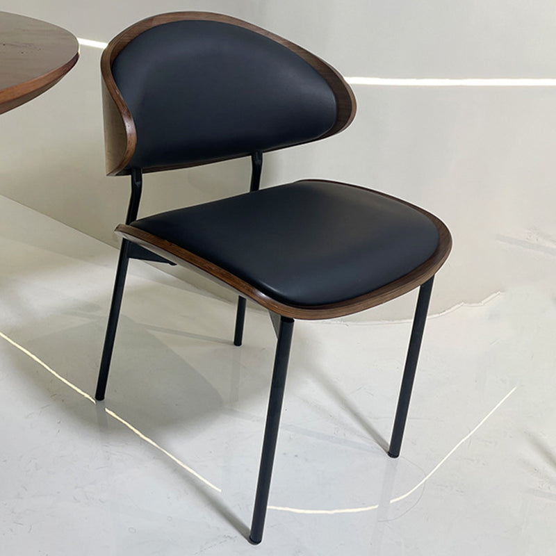 Shabby Chic Oval Leather Wood Steel Chair