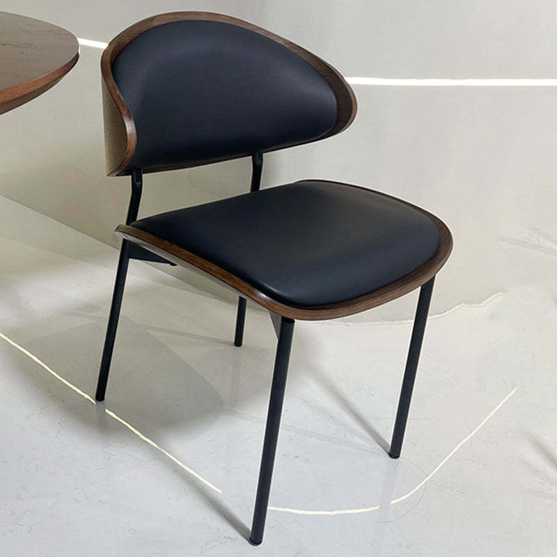 Shabby Chic Oval Leather Wood Steel Chair