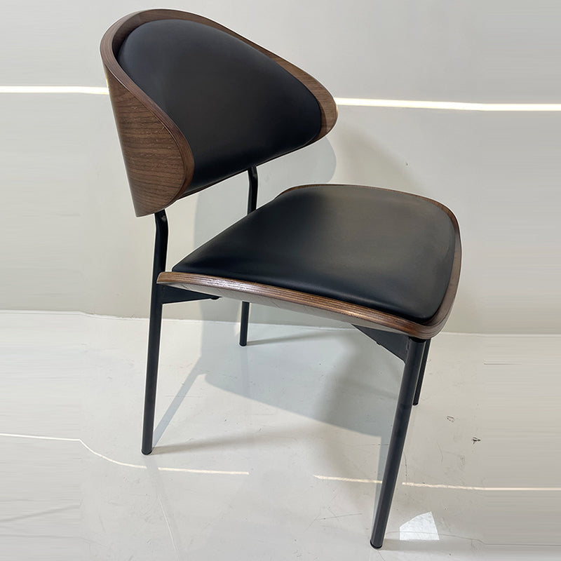 Shabby Chic Oval Leather Wood Steel Chair
